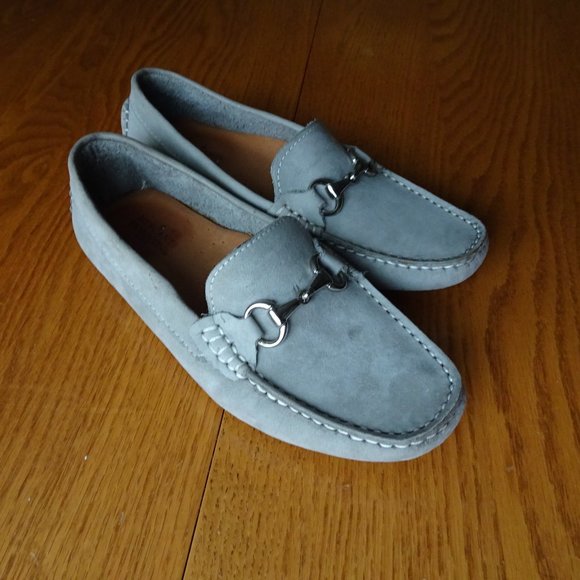 Mercanti Fiorentini Shoes - Gray loafers with buckle detail, new